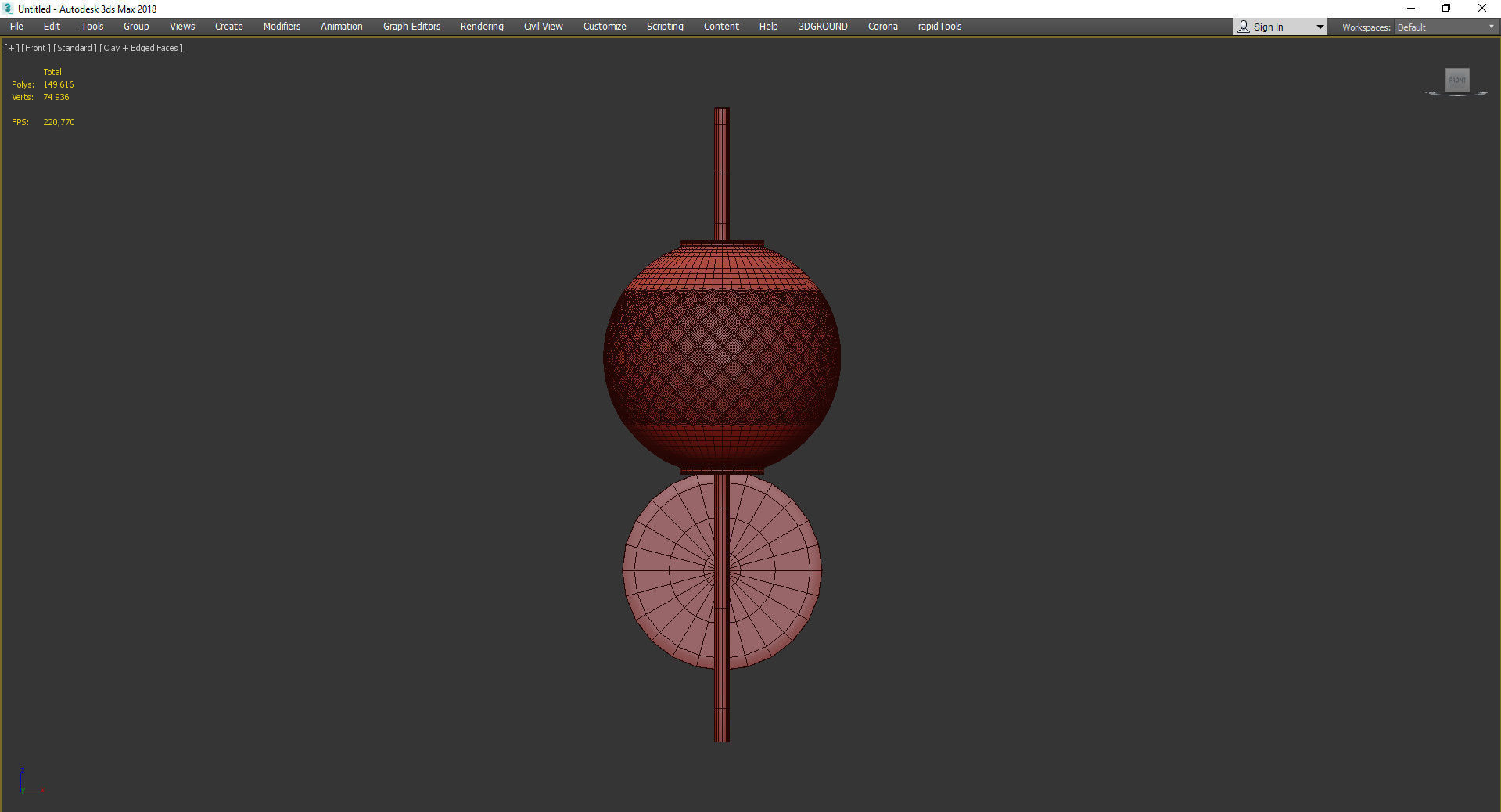 LED Sconce Brass Cyan Low-poly 3D model_2