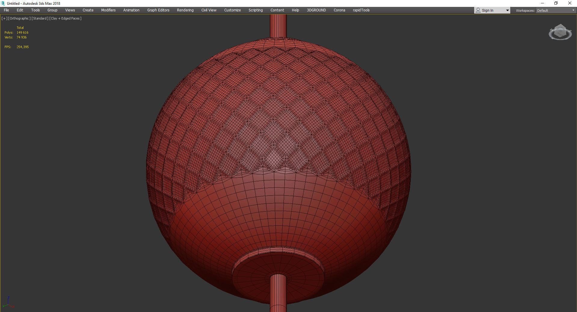 LED Sconce Brass Cyan Low-poly 3D model_4