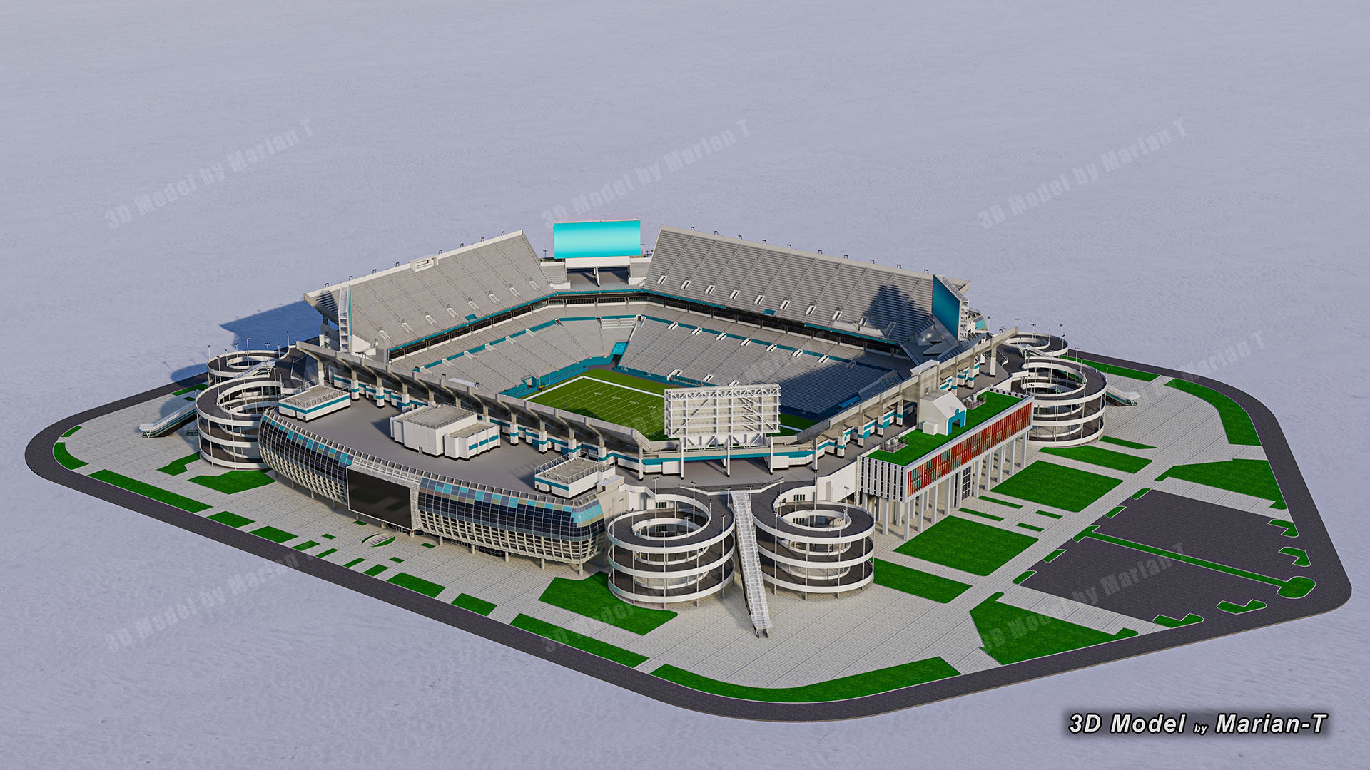 Hard Rock Stadium Miami-Florida USA Low-poly 3D model_51