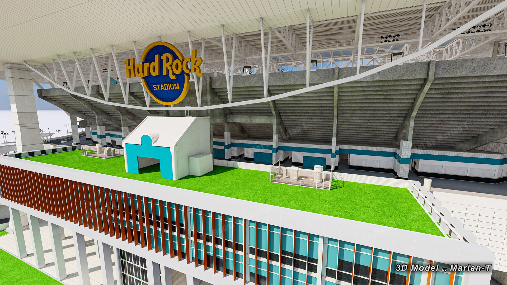 Hard Rock Stadium Miami-Florida USA Low-poly 3D model_33