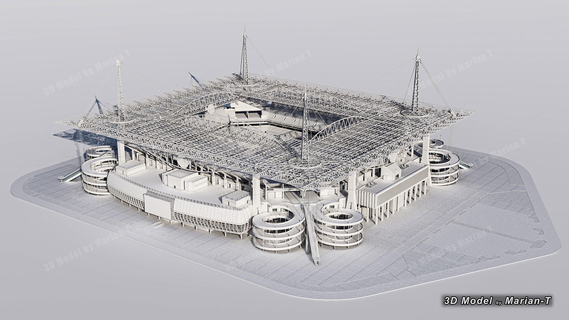 Hard Rock Stadium Miami-Florida USA Low-poly 3D model_54