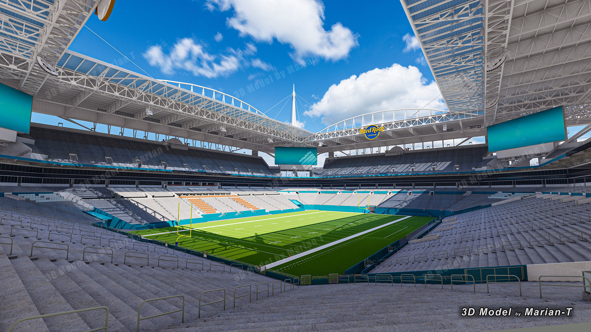 Hard Rock Stadium Miami-Florida USA Low-poly 3D model_6