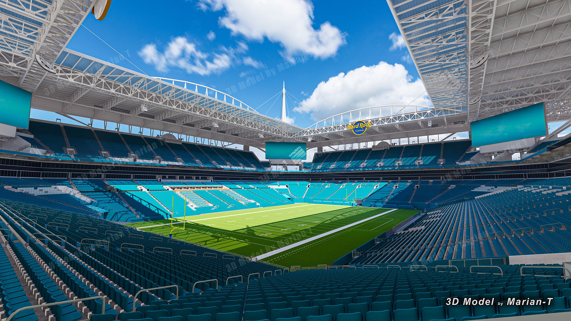 Hard Rock Stadium Miami-Florida USA Low-poly 3D model_5