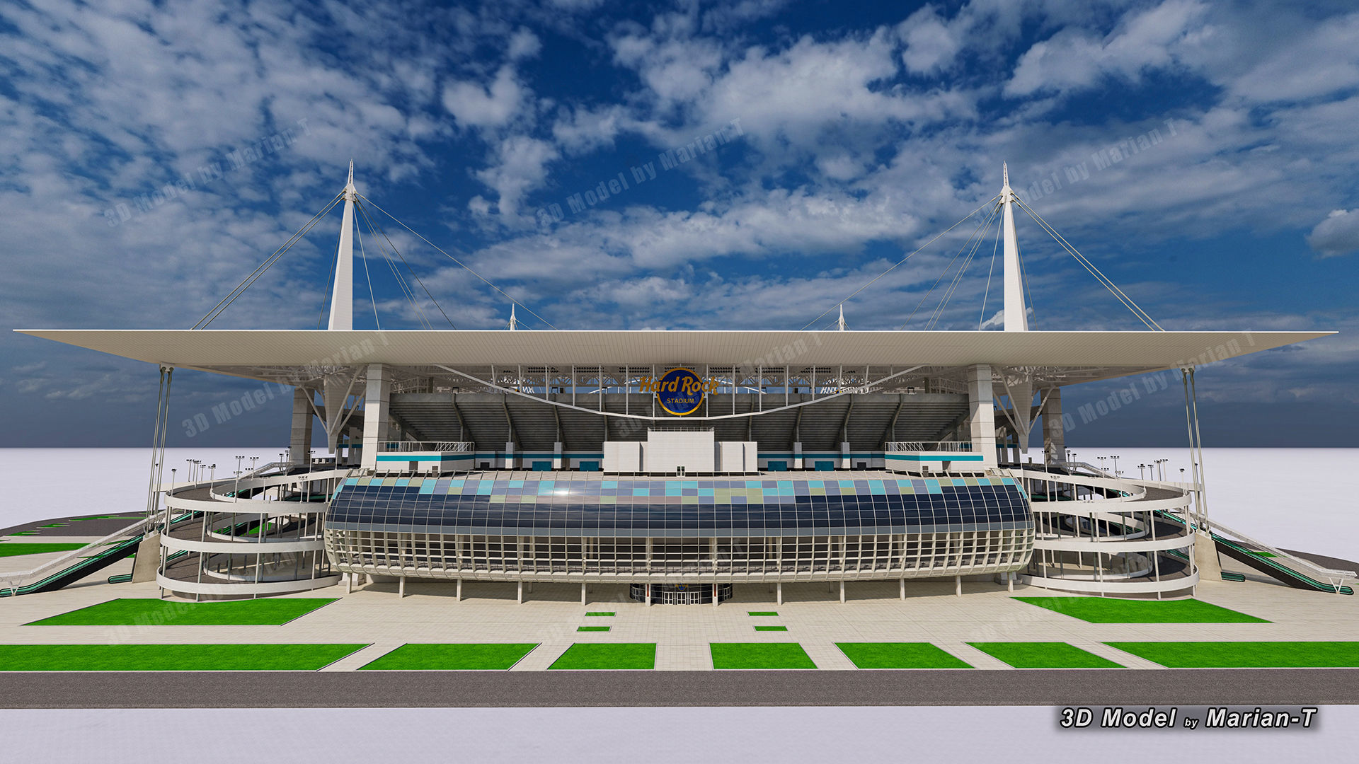 Hard Rock Stadium Miami-Florida USA Low-poly 3D model_40