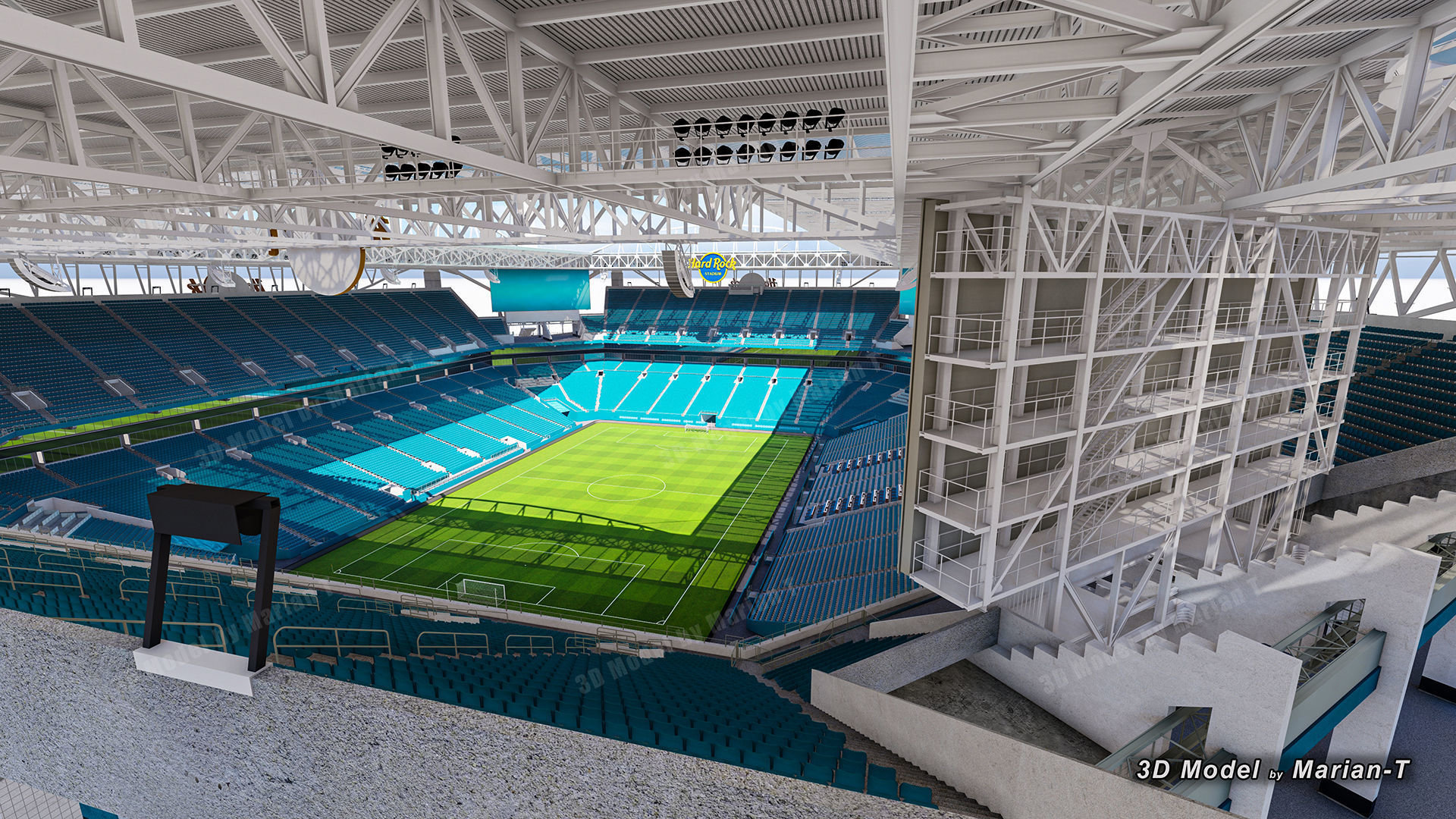 Hard Rock Stadium Miami-Florida USA Low-poly 3D model_23