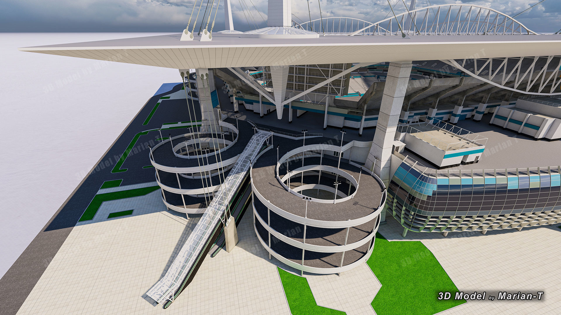 Hard Rock Stadium Miami-Florida USA Low-poly 3D model_28