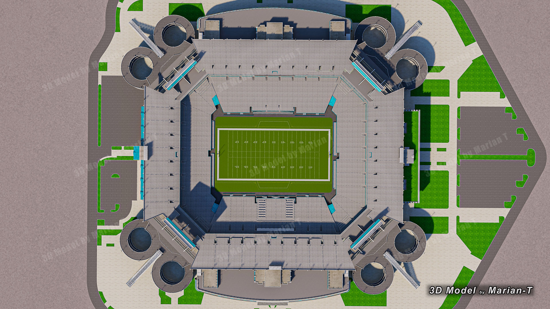 Hard Rock Stadium Miami-Florida USA Low-poly 3D model_43