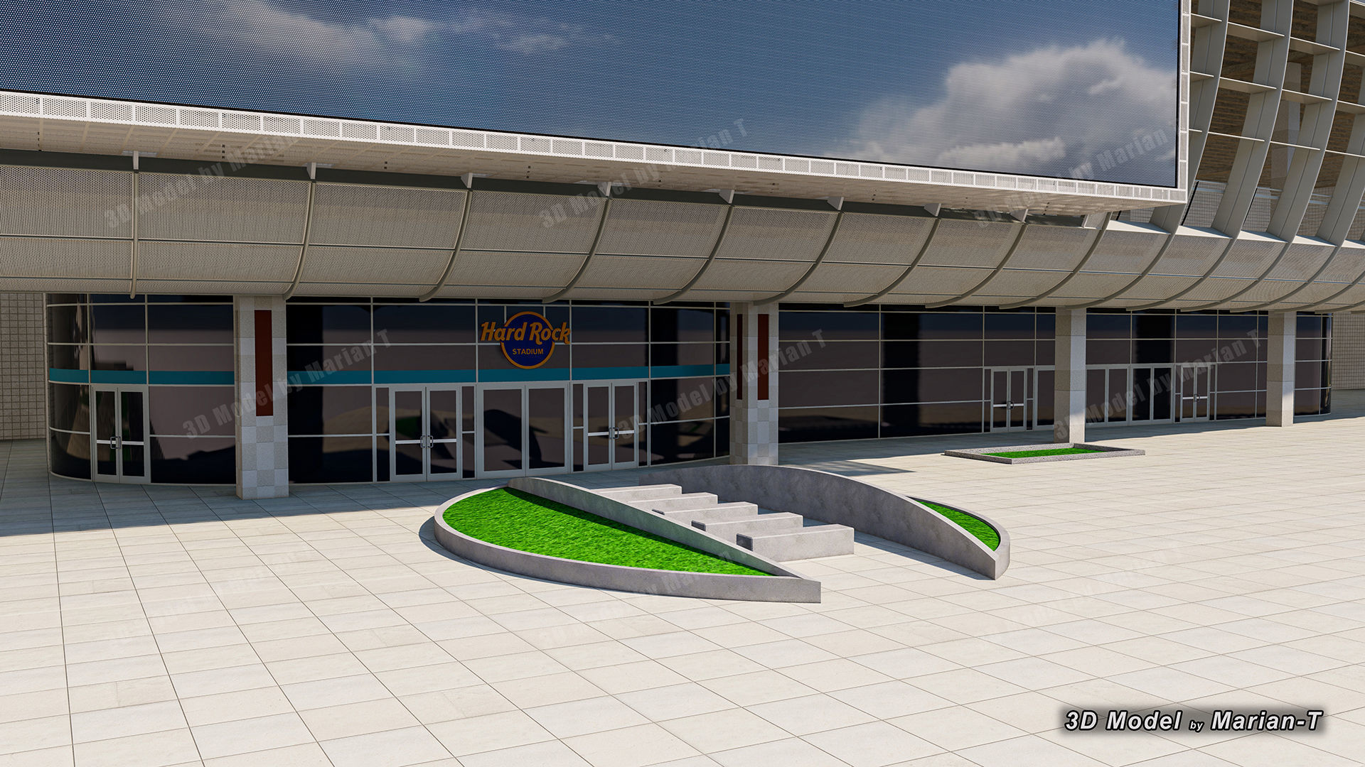 Hard Rock Stadium Miami-Florida USA Low-poly 3D model_36