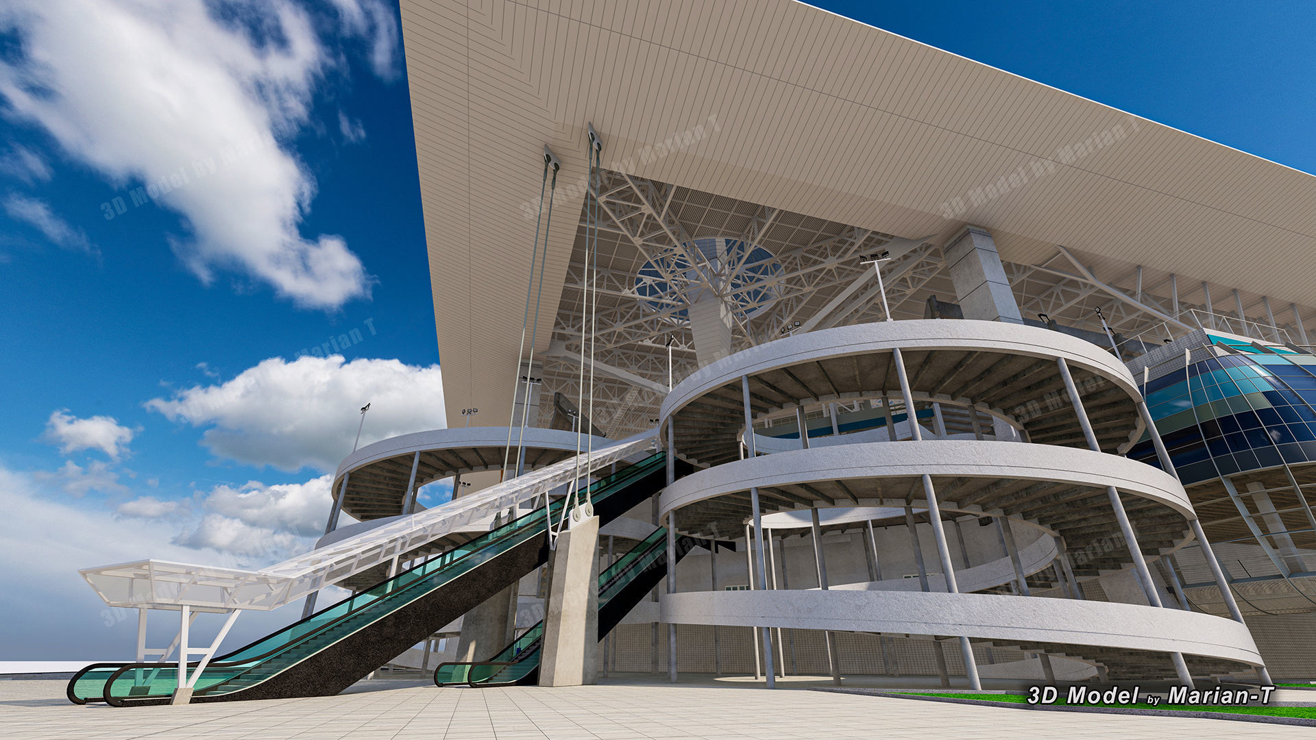 Hard Rock Stadium Miami-Florida USA Low-poly 3D model_29