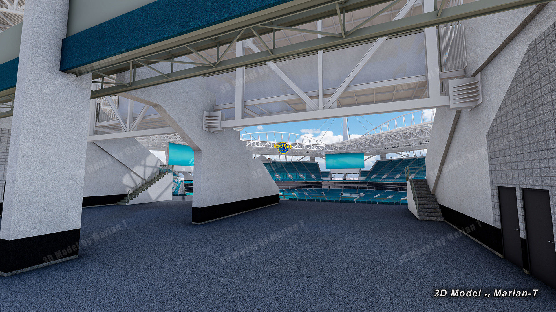 Hard Rock Stadium Miami-Florida USA Low-poly 3D model_57