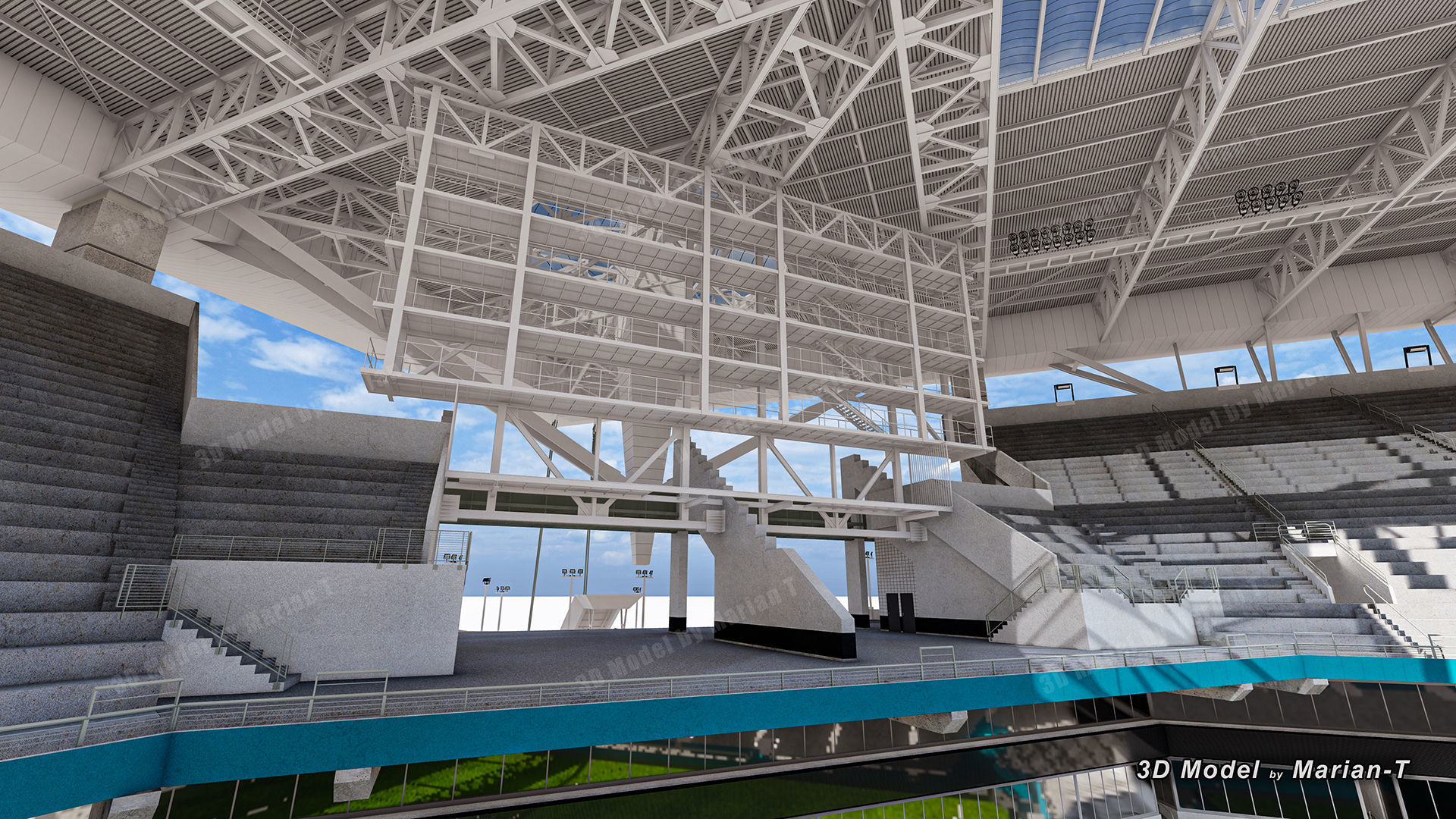 Hard Rock Stadium Miami-Florida USA Low-poly 3D model_25