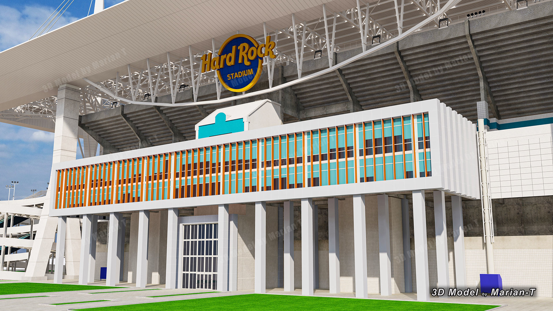Hard Rock Stadium Miami-Florida USA Low-poly 3D model_31