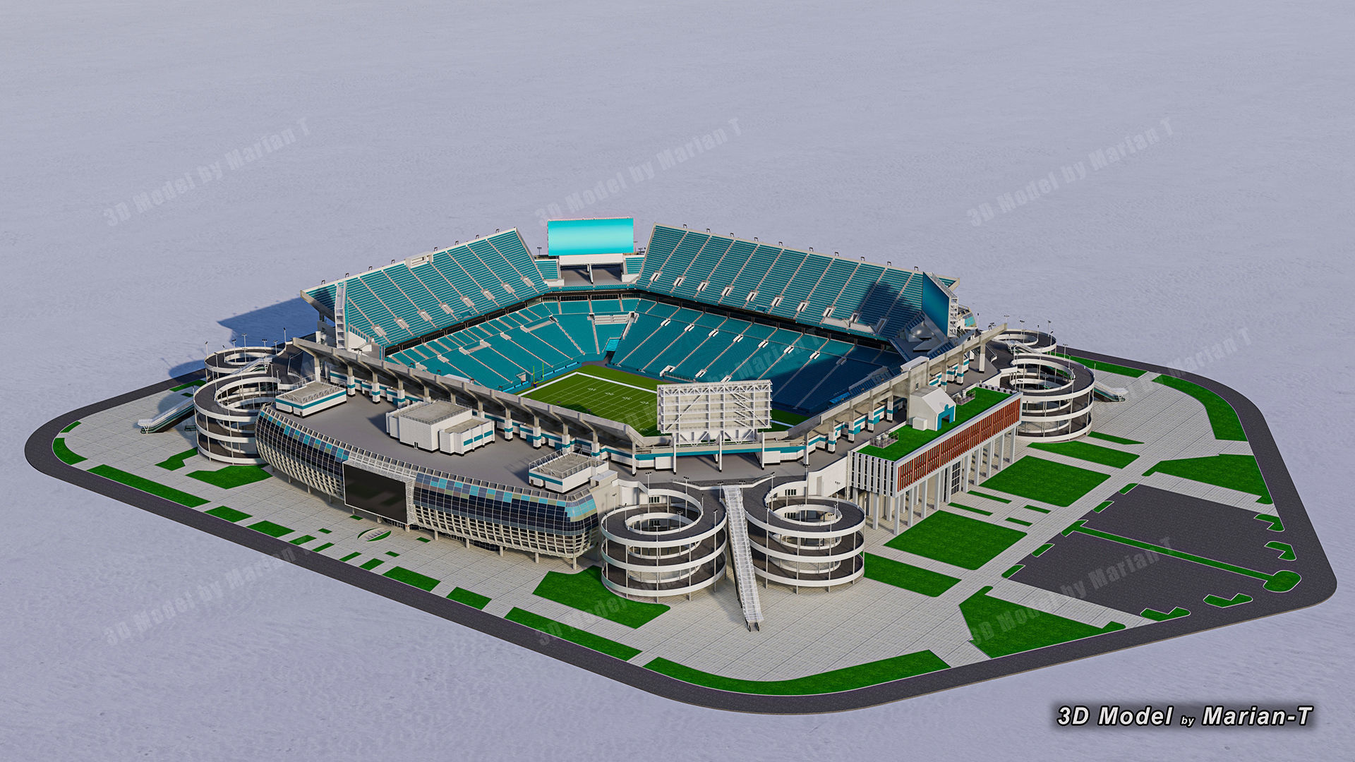 Hard Rock Stadium Miami-Florida USA Low-poly 3D model_52