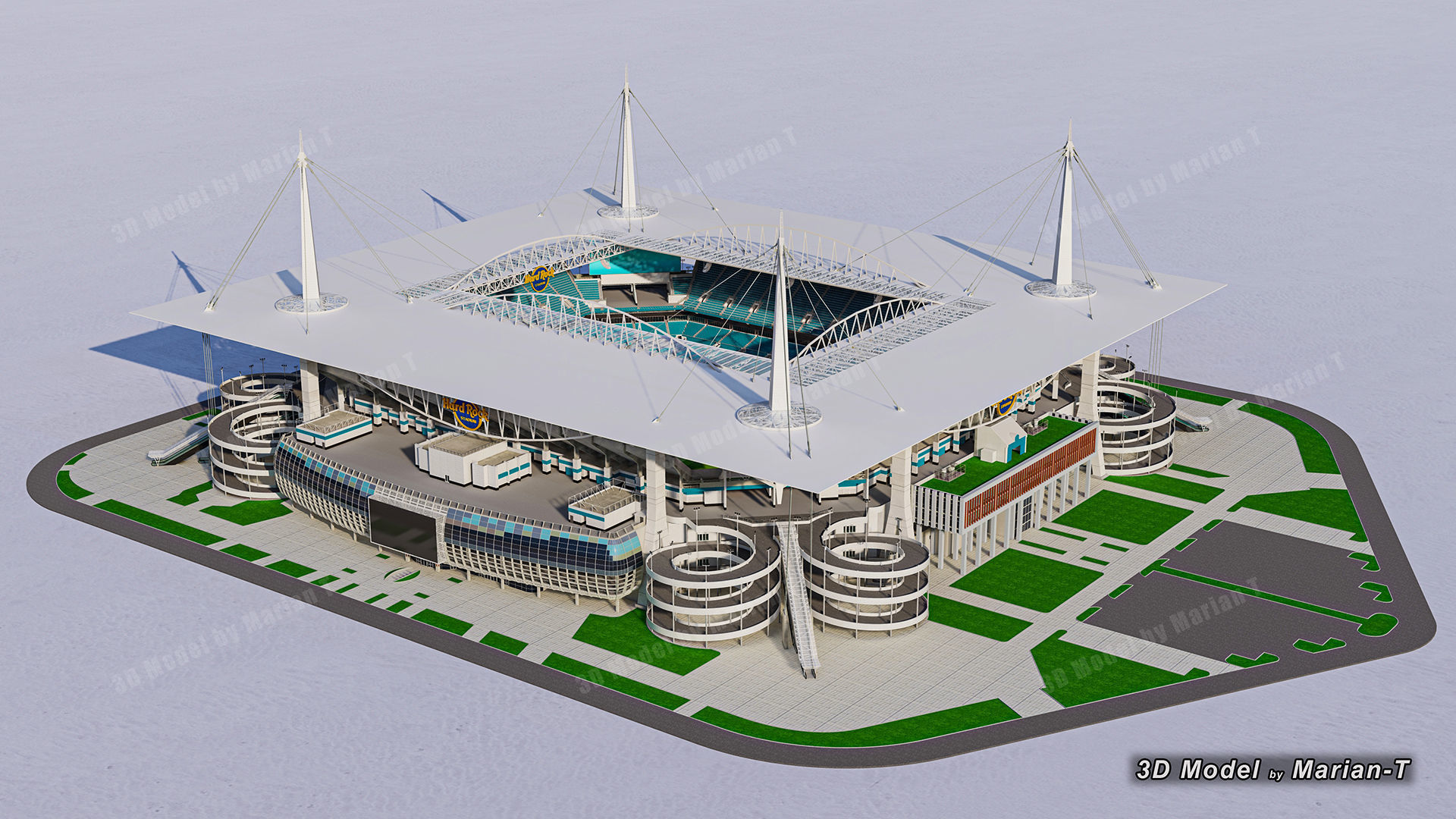 Hard Rock Stadium Miami-Florida USA Low-poly 3D model_56