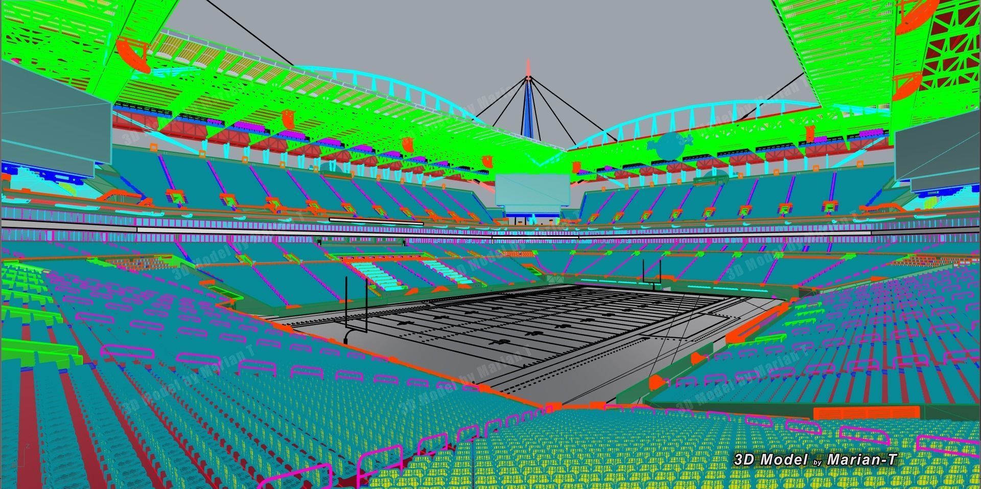 Hard Rock Stadium Miami-Florida USA Low-poly 3D model_26