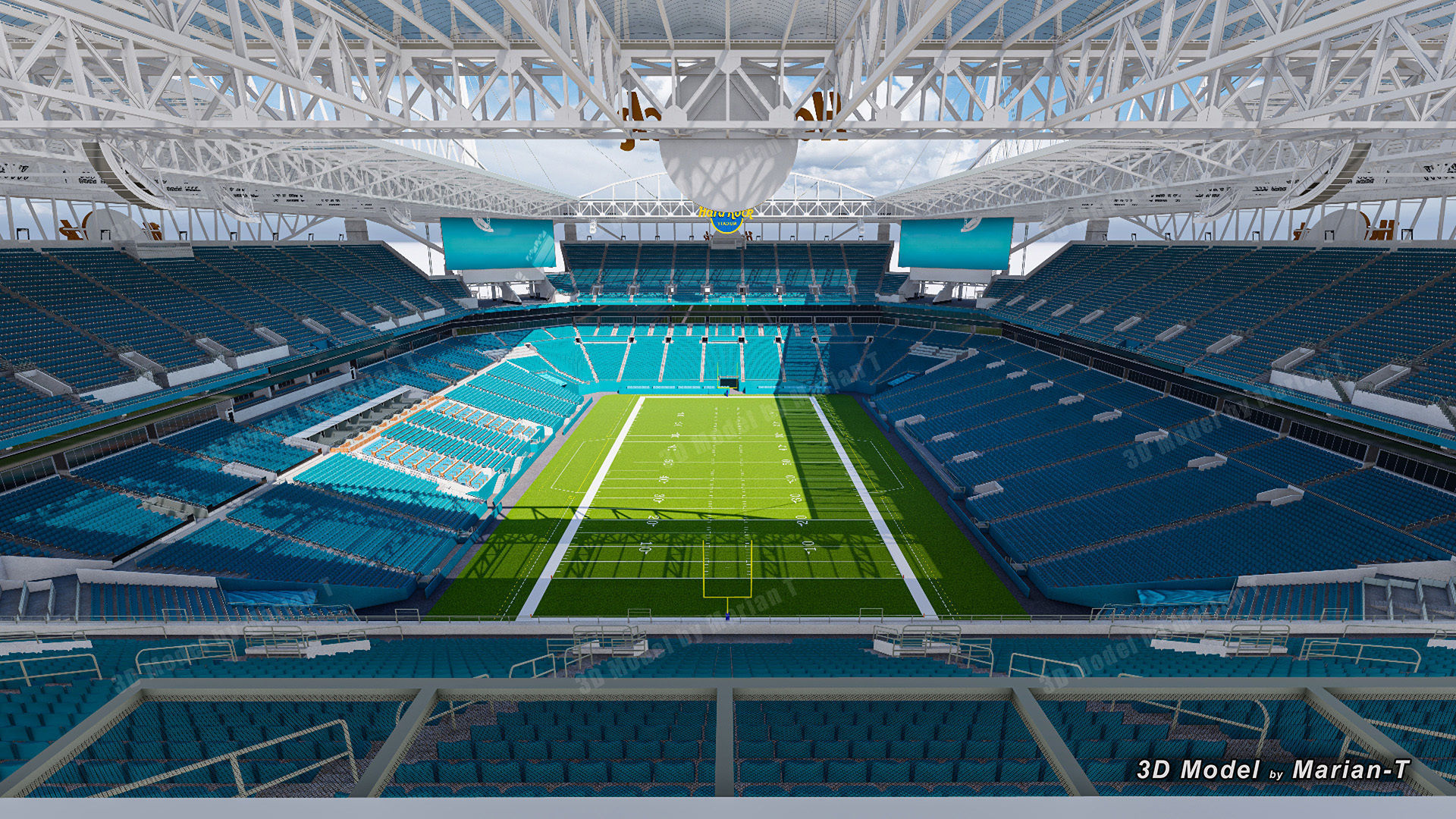 Hard Rock Stadium Miami-Florida USA Low-poly 3D model_20