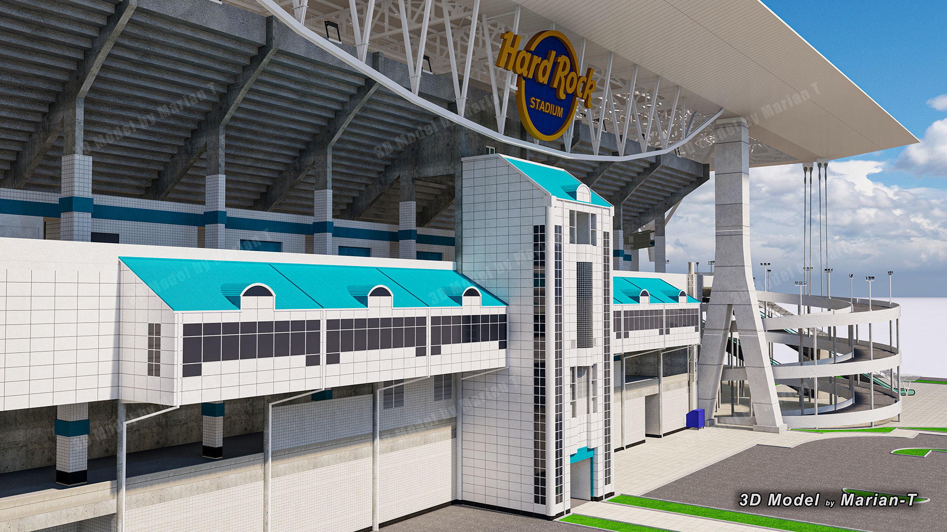 Hard Rock Stadium Miami-Florida USA Low-poly 3D model_46
