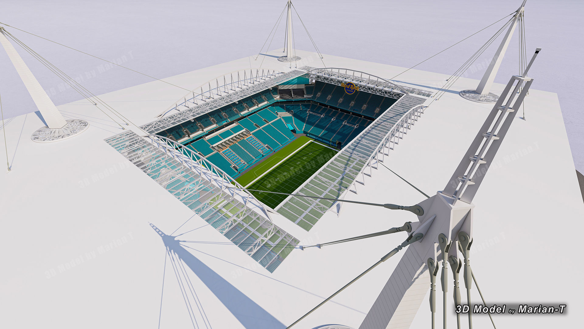 Hard Rock Stadium Miami-Florida USA Low-poly 3D model_41