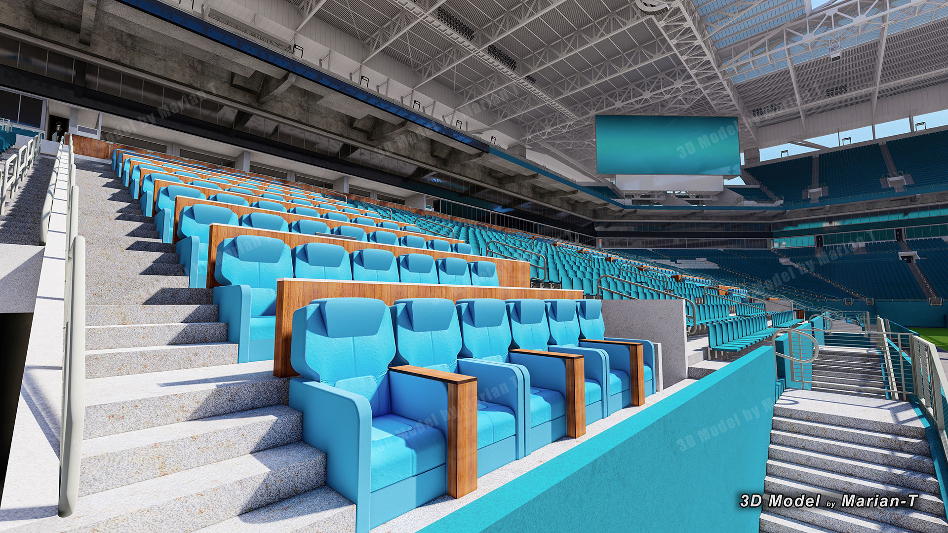 Hard Rock Stadium Miami-Florida USA Low-poly 3D model_17