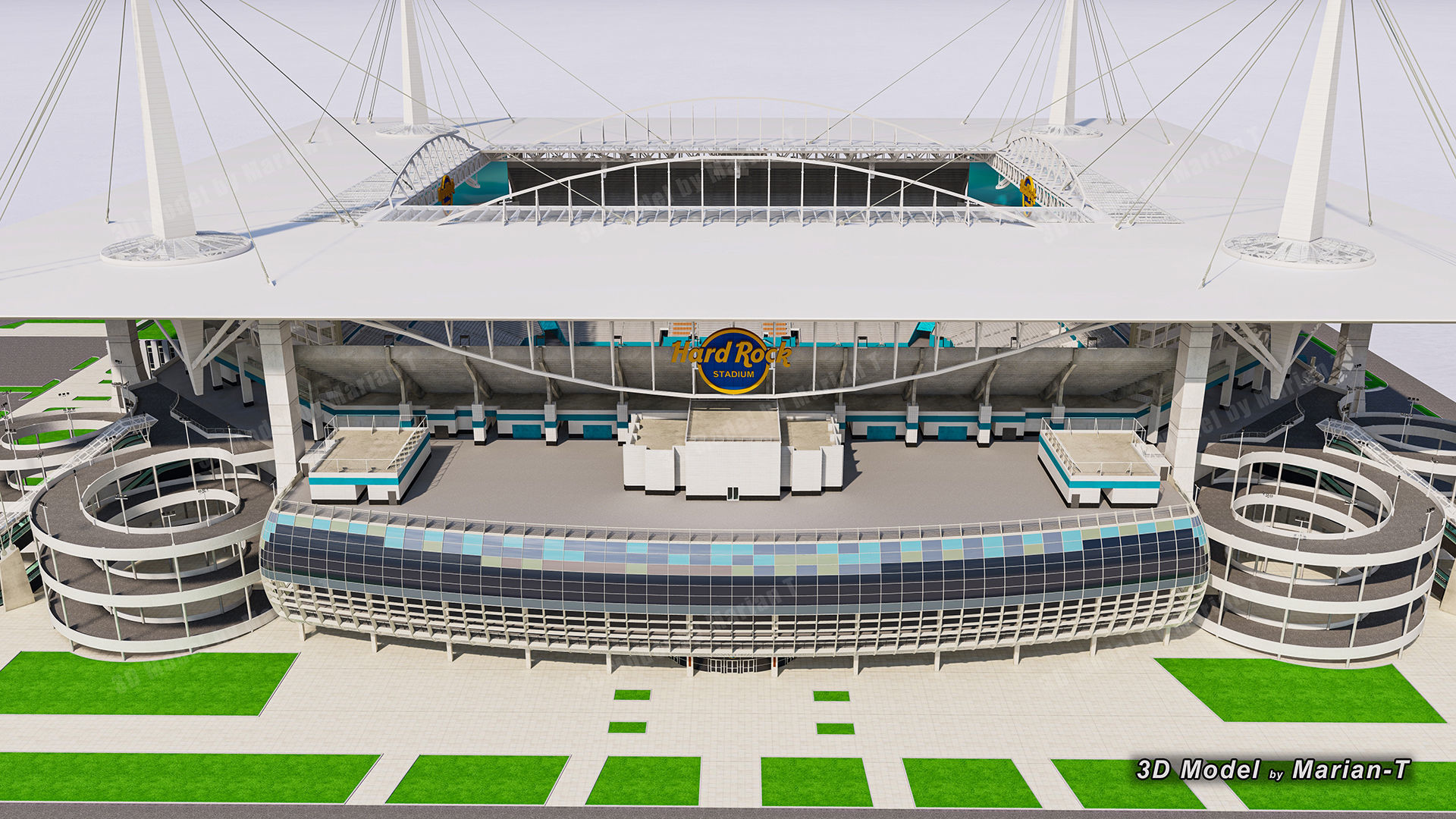 Hard Rock Stadium Miami-Florida USA Low-poly 3D model_39