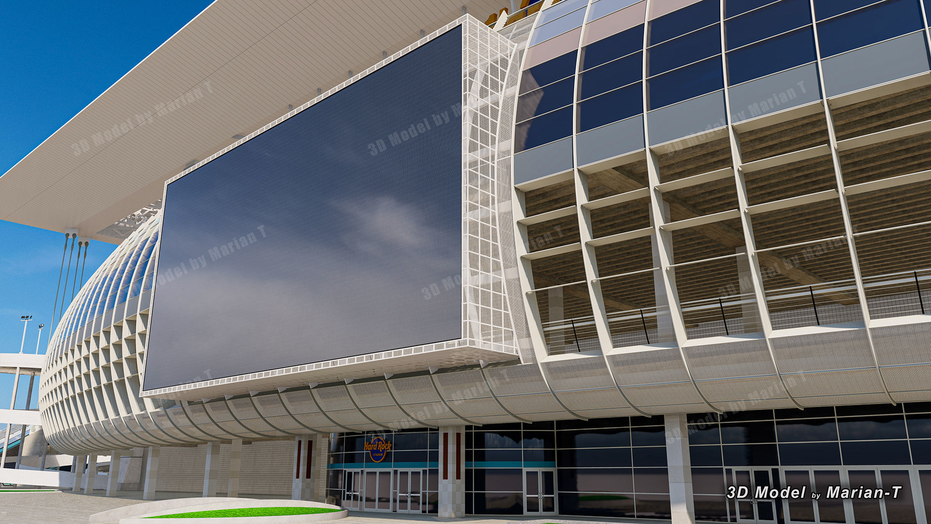 Hard Rock Stadium Miami-Florida USA Low-poly 3D model_35
