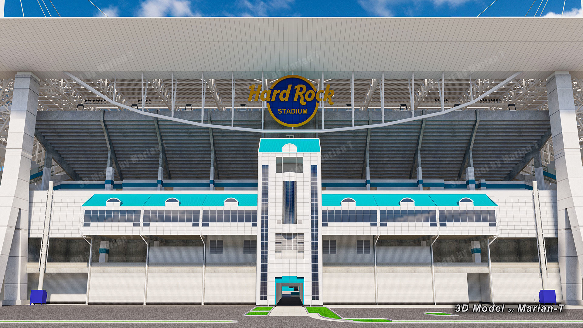 Hard Rock Stadium Miami-Florida USA Low-poly 3D model_47