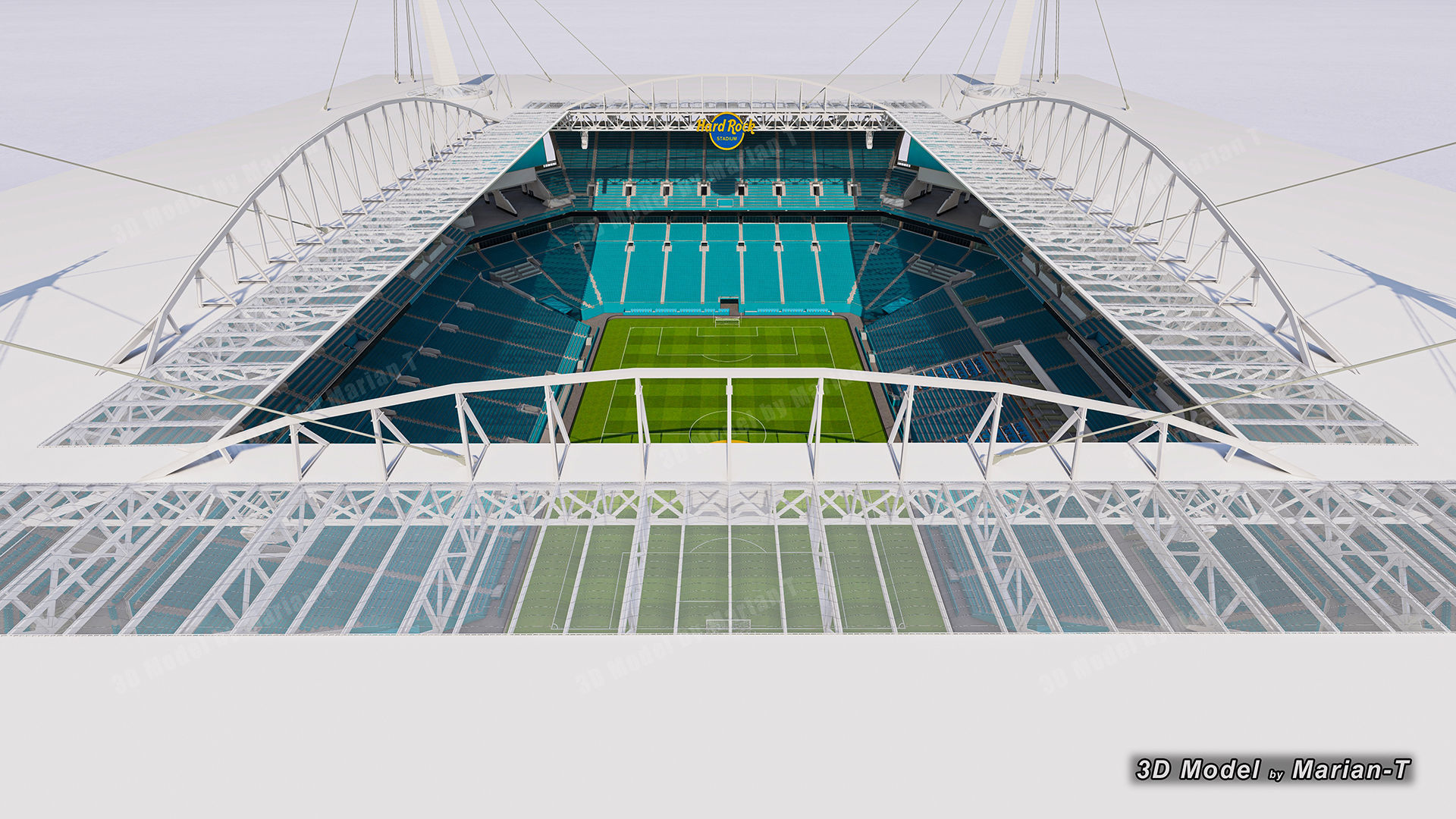 Hard Rock Stadium Miami-Florida USA Low-poly 3D model_42