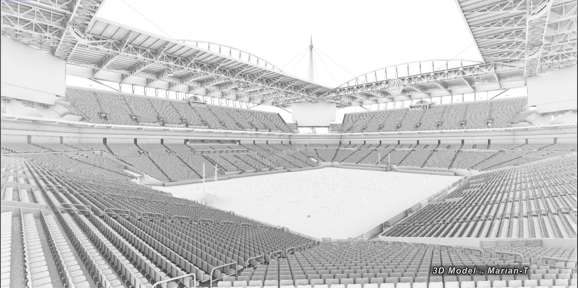 Hard Rock Stadium Miami-Florida USA Low-poly 3D model_27