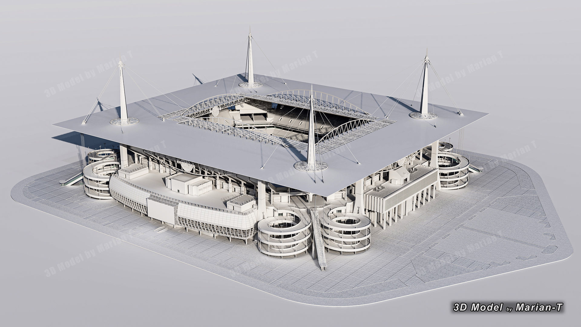 Hard Rock Stadium Miami-Florida USA Low-poly 3D model_55