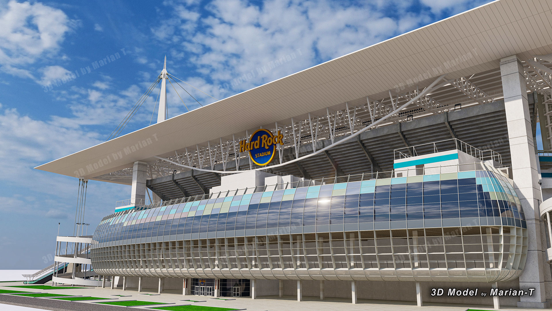 Hard Rock Stadium Miami-Florida USA Low-poly 3D model_38