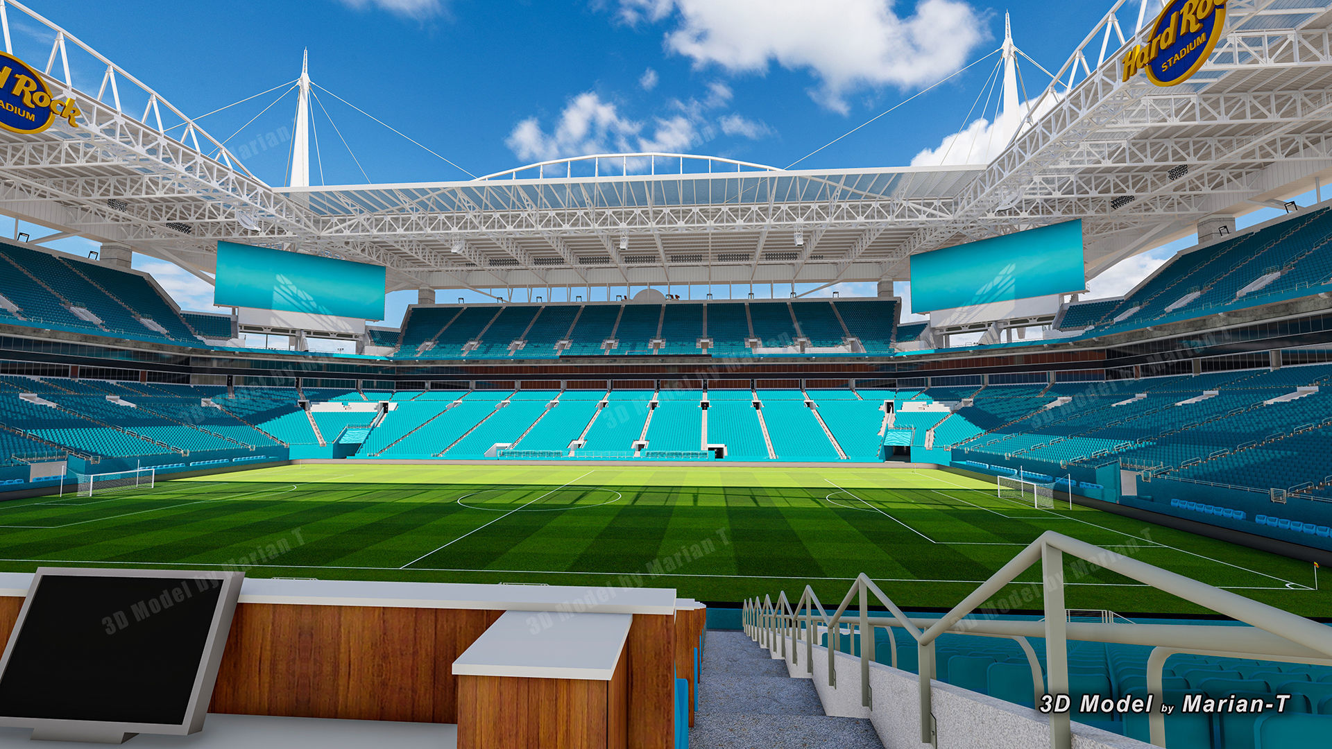 Hard Rock Stadium Miami-Florida USA Low-poly 3D model_18