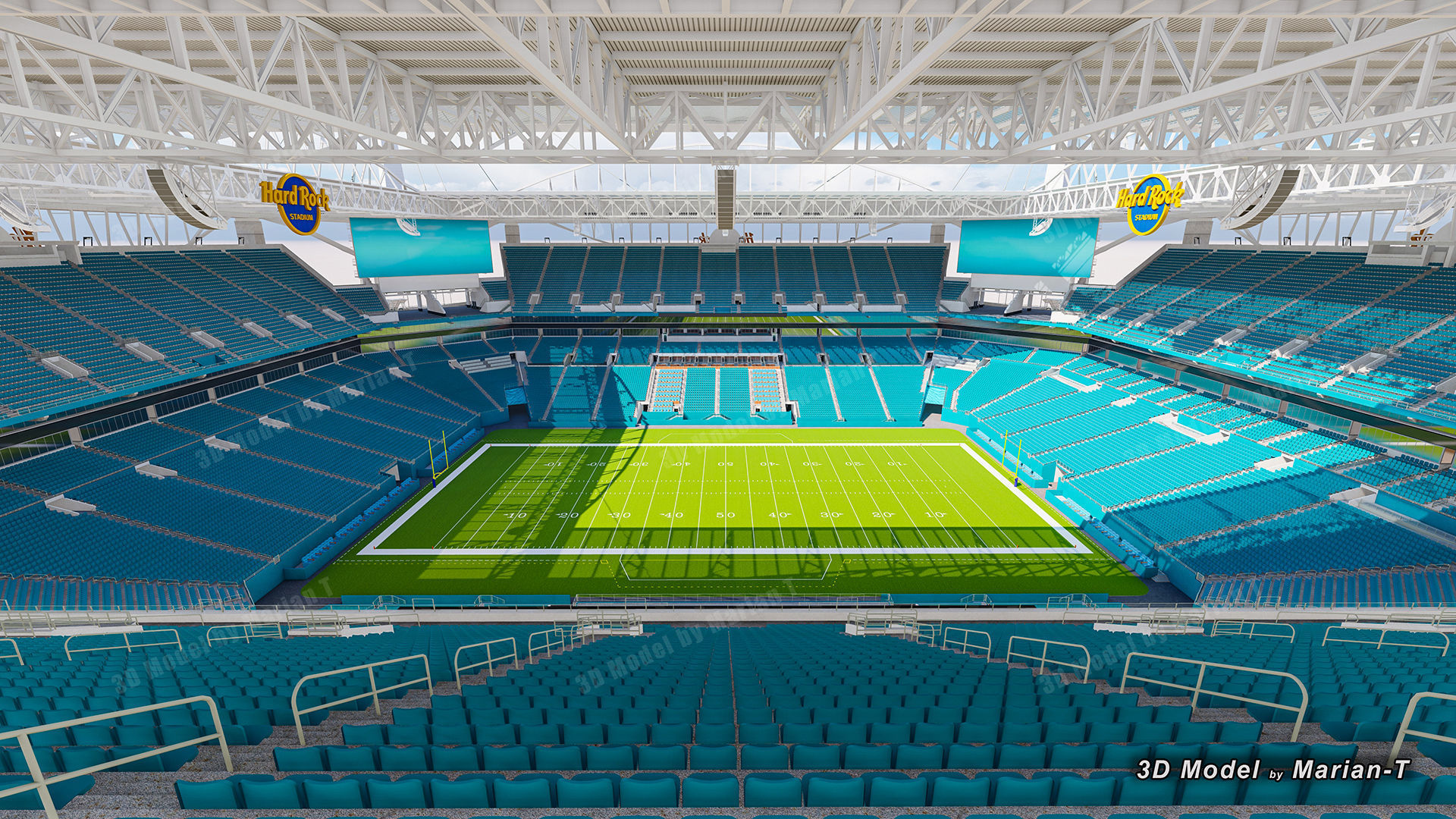 Hard Rock Stadium Miami-Florida USA Low-poly 3D model_19