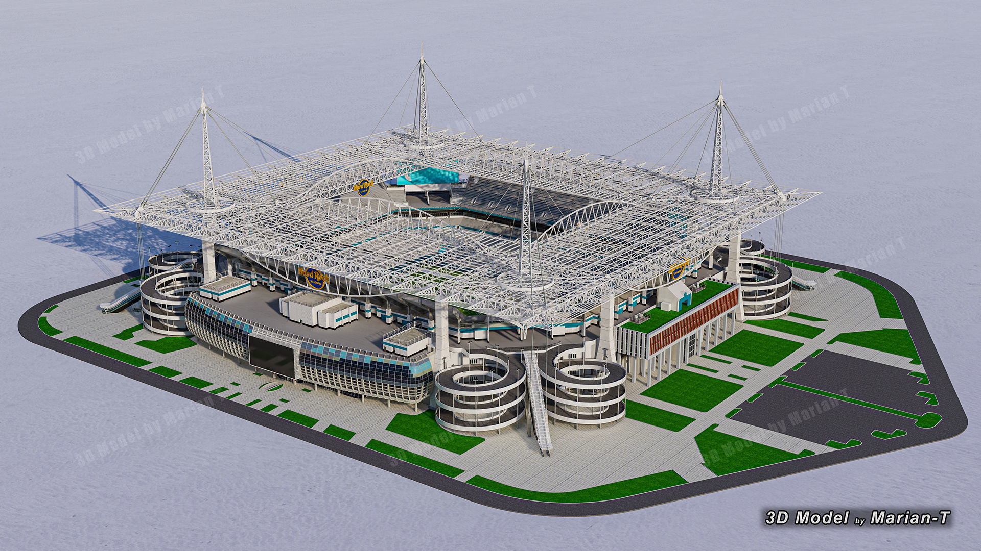 Hard Rock Stadium Miami-Florida USA Low-poly 3D model_53