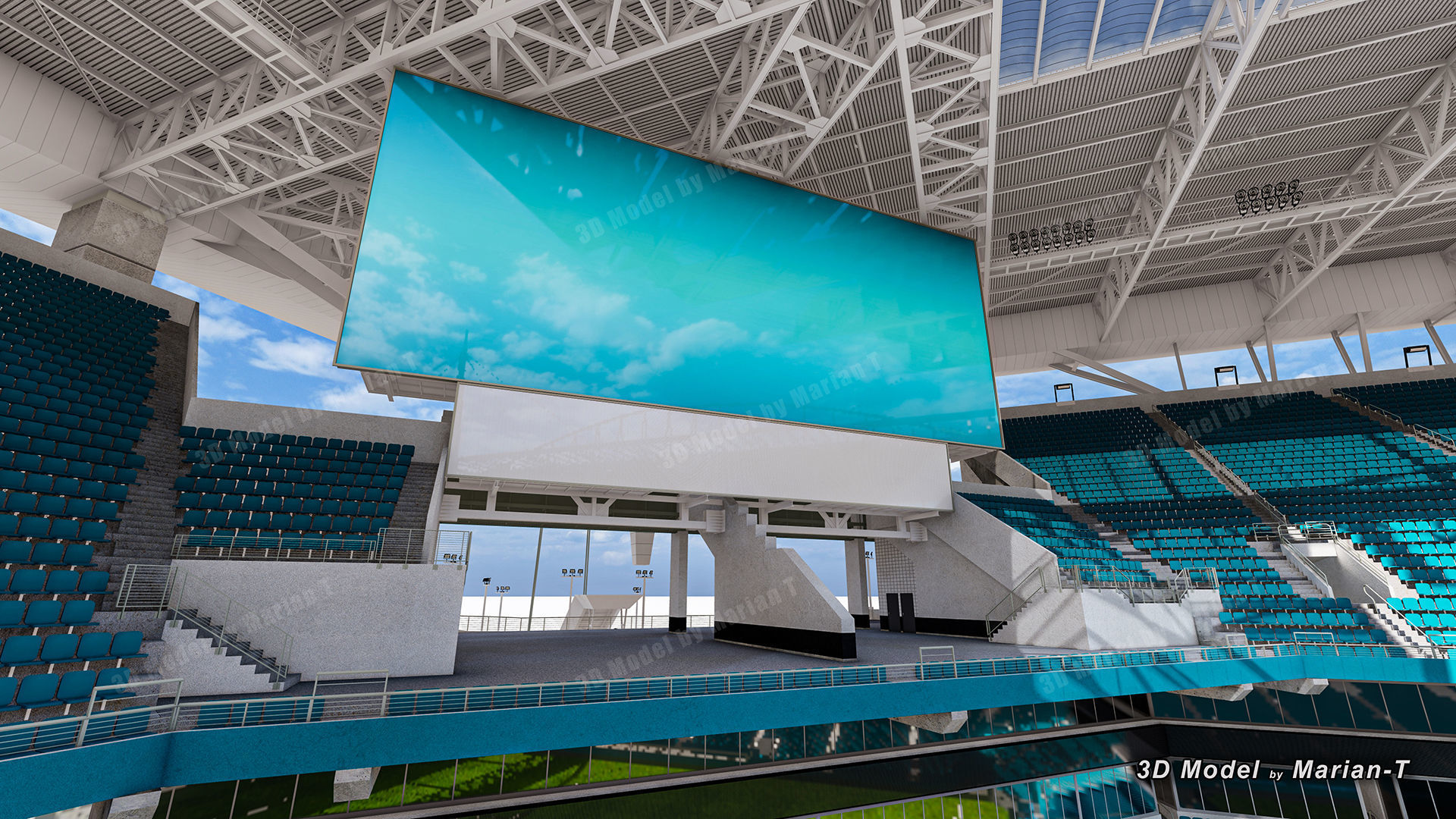 Hard Rock Stadium Miami-Florida USA Low-poly 3D model_24