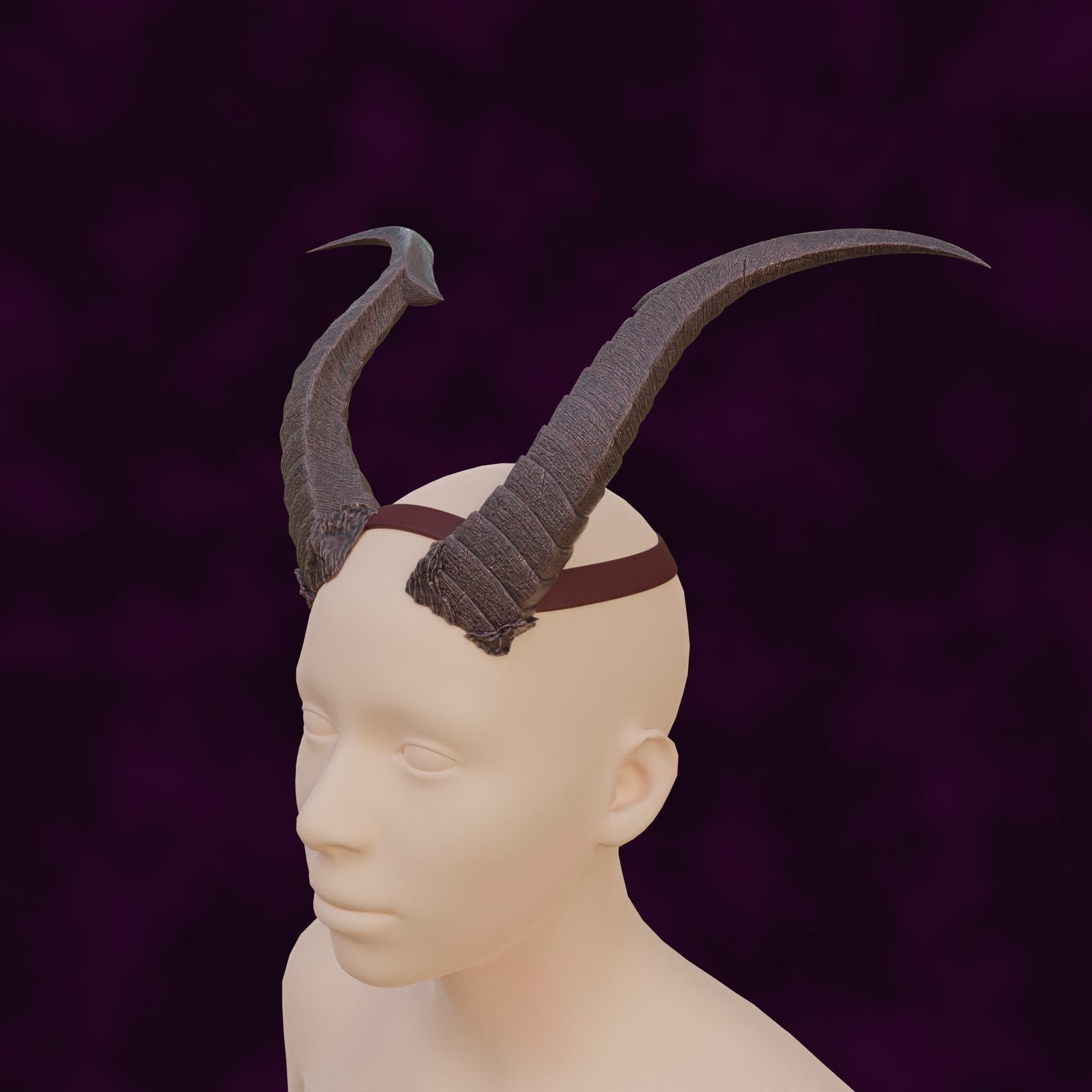 Fantasy Ruin Curves Horns Set Baldurs Gate 3 3D print model_2