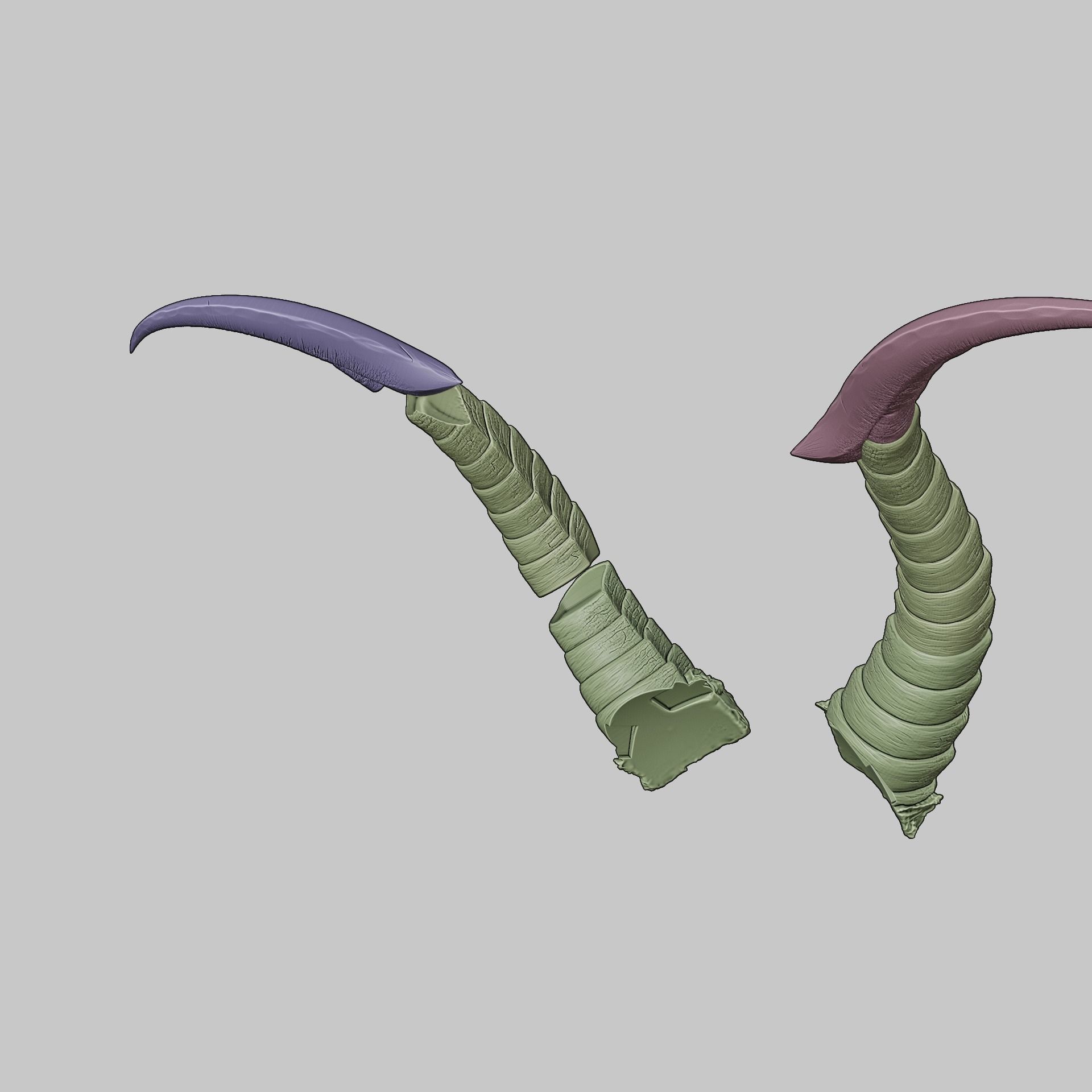 Fantasy Ruin Curves Horns Set Baldurs Gate 3 3D print model_14