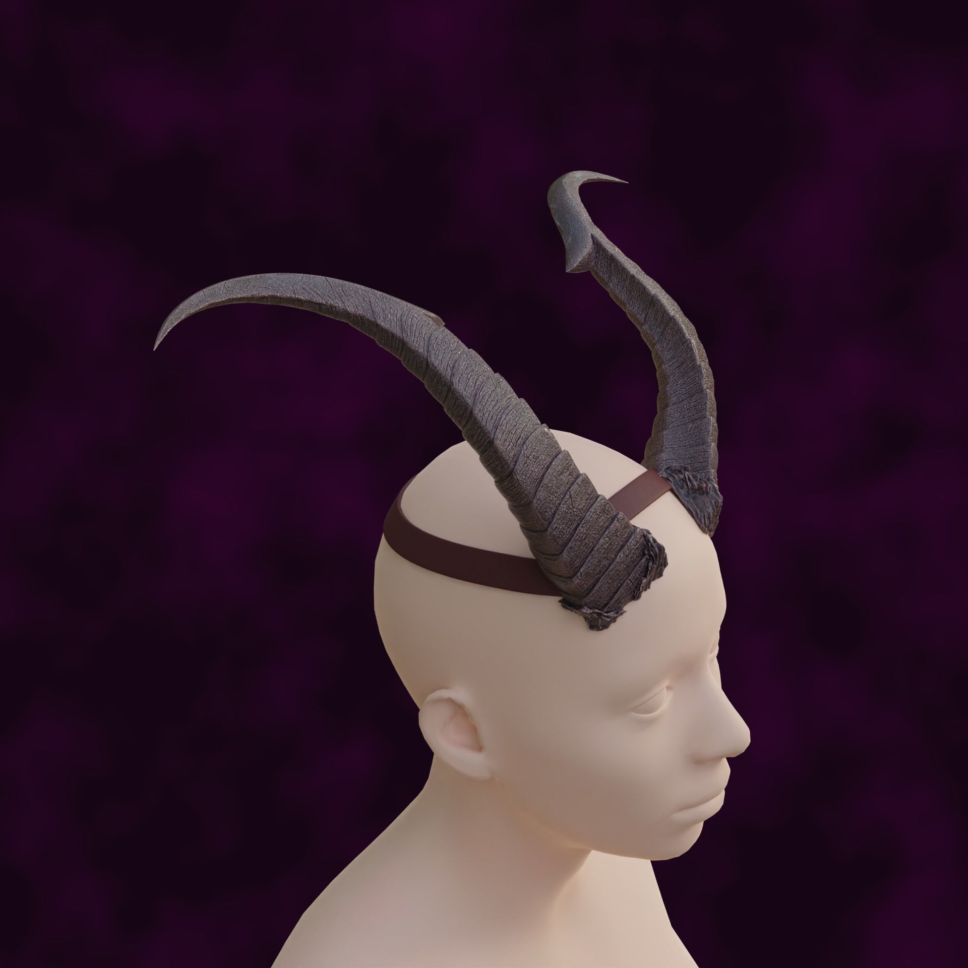 Fantasy Ruin Curves Horns Set Baldurs Gate 3 3D print model_7