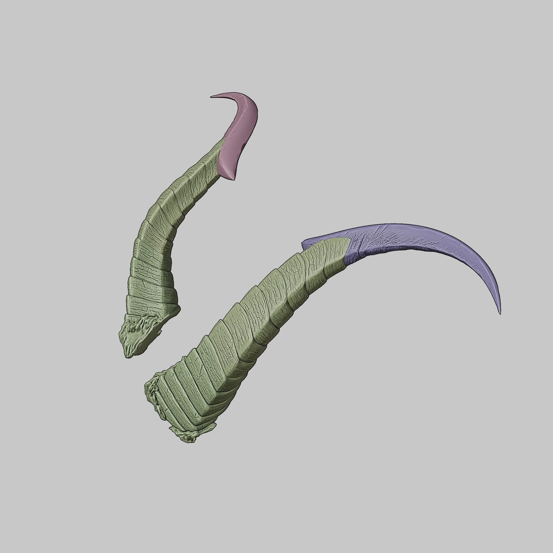 Fantasy Ruin Curves Horns Set Baldurs Gate 3 3D print model_13