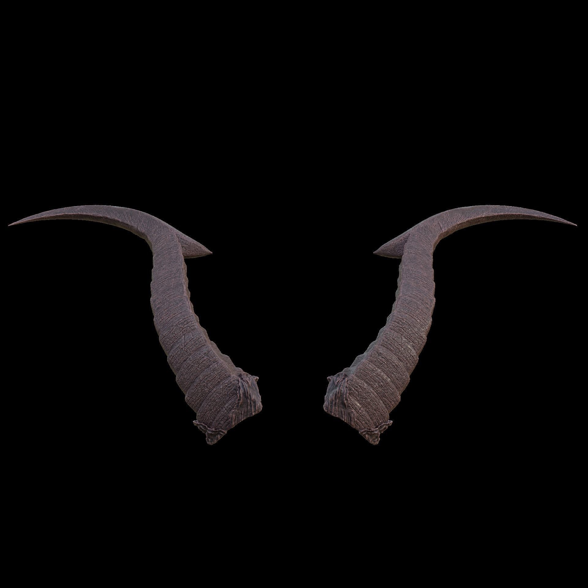 Fantasy Ruin Curves Horns Set Baldurs Gate 3 3D print model_9