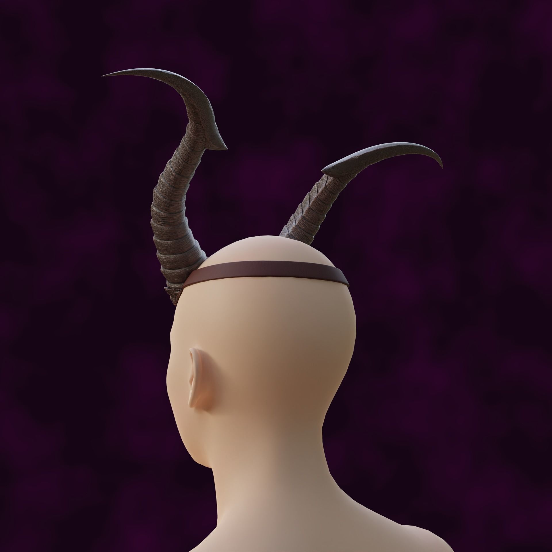 Fantasy Ruin Curves Horns Set Baldurs Gate 3 3D print model_5