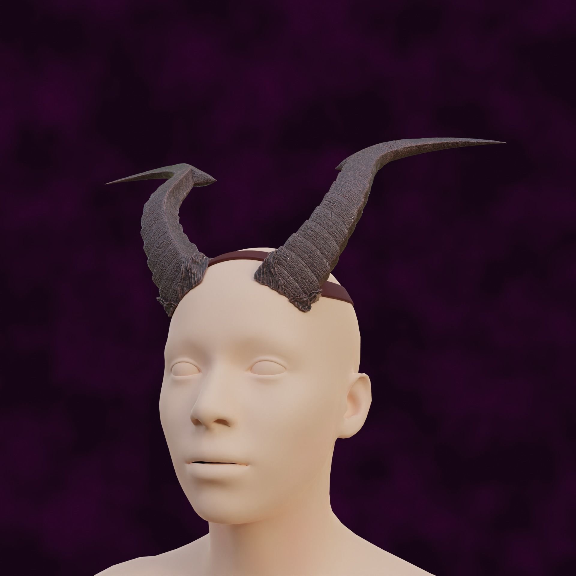 Fantasy Ruin Curves Horns Set Baldurs Gate 3 3D print model_3