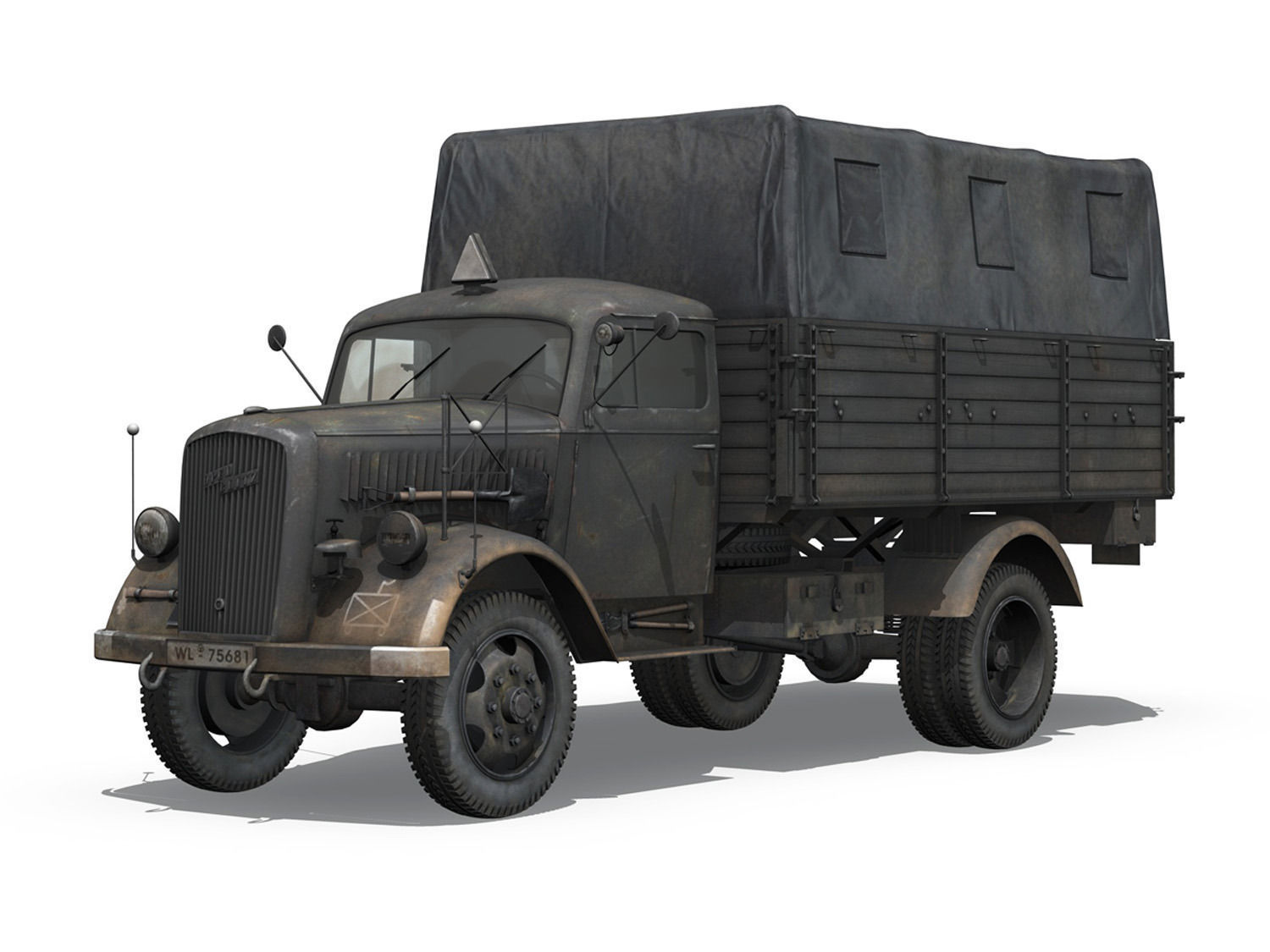 Opel Blitz - 3t Cargo truck - 17 PzDiv 3D model_1