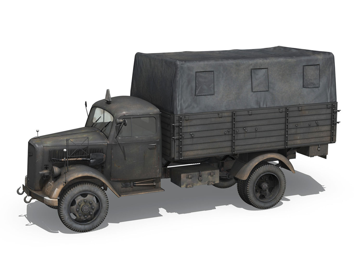 Opel Blitz - 3t Cargo truck - 17 PzDiv 3D model_2