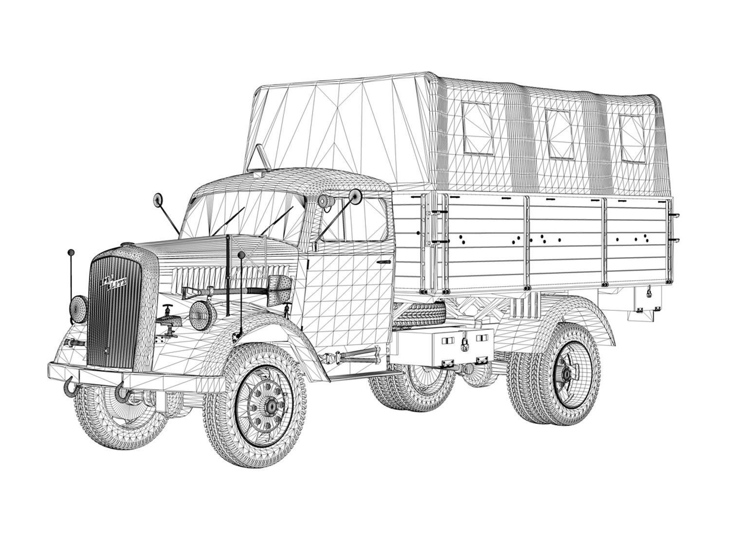 Opel Blitz - 3t Cargo truck - 17 PzDiv 3D model_10