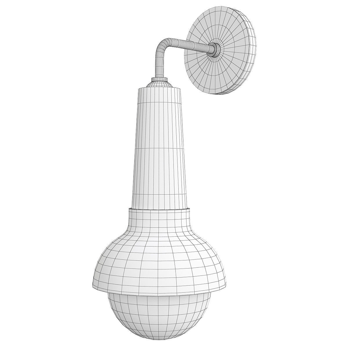 CAPPED CONCRETE SCONCE Low-poly 3D model_1