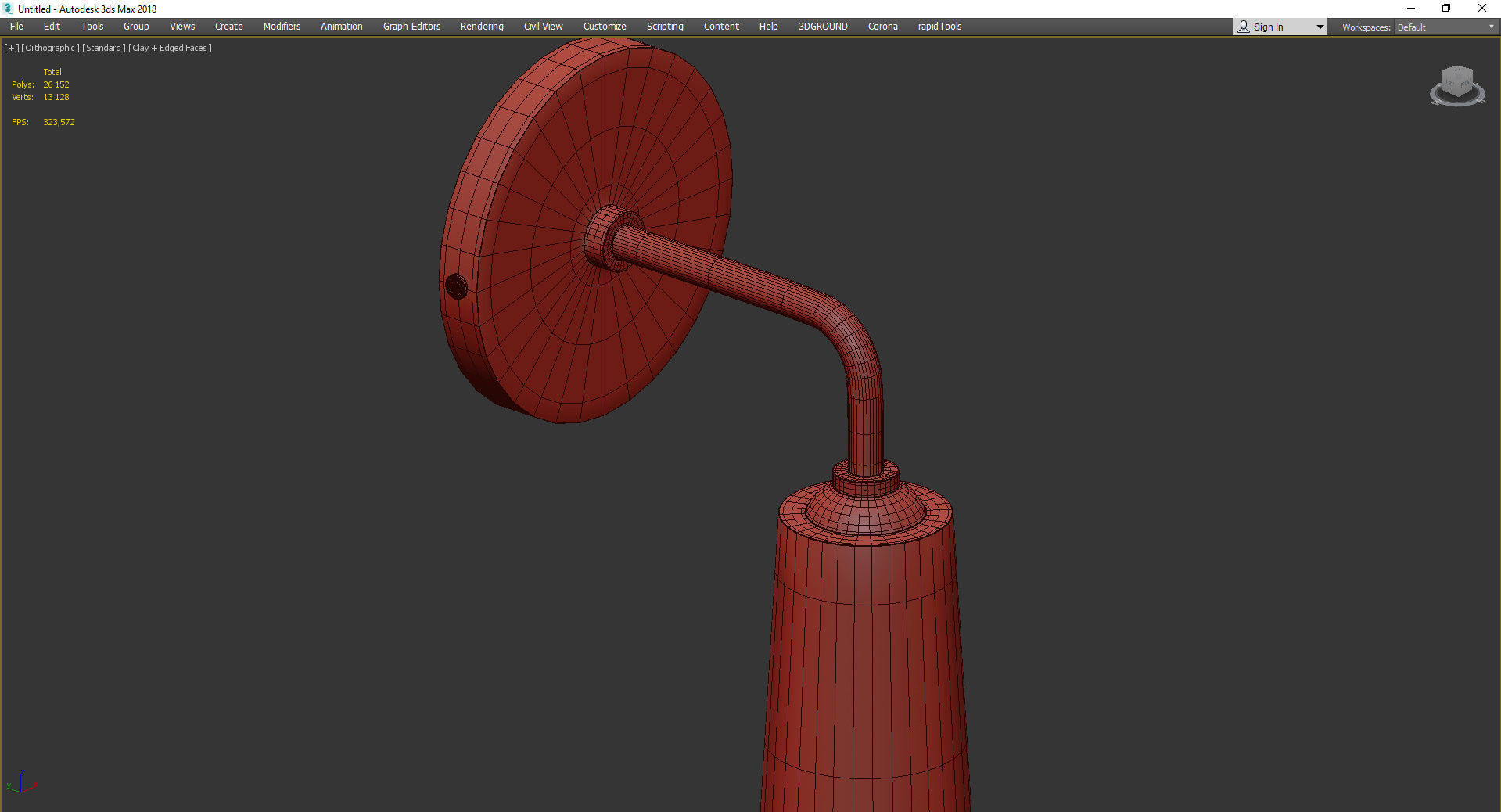 CAPPED CONCRETE SCONCE Low-poly 3D model_4