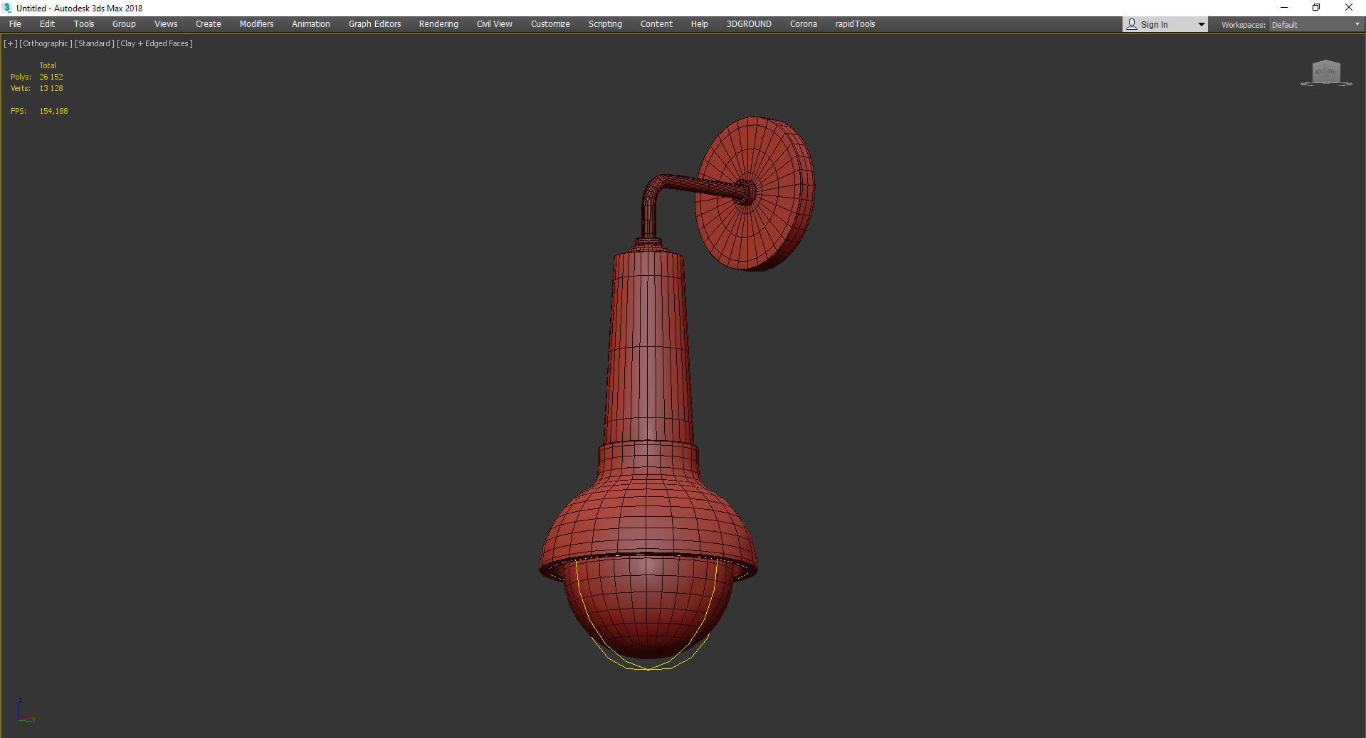 CAPPED CONCRETE SCONCE Low-poly 3D model_3