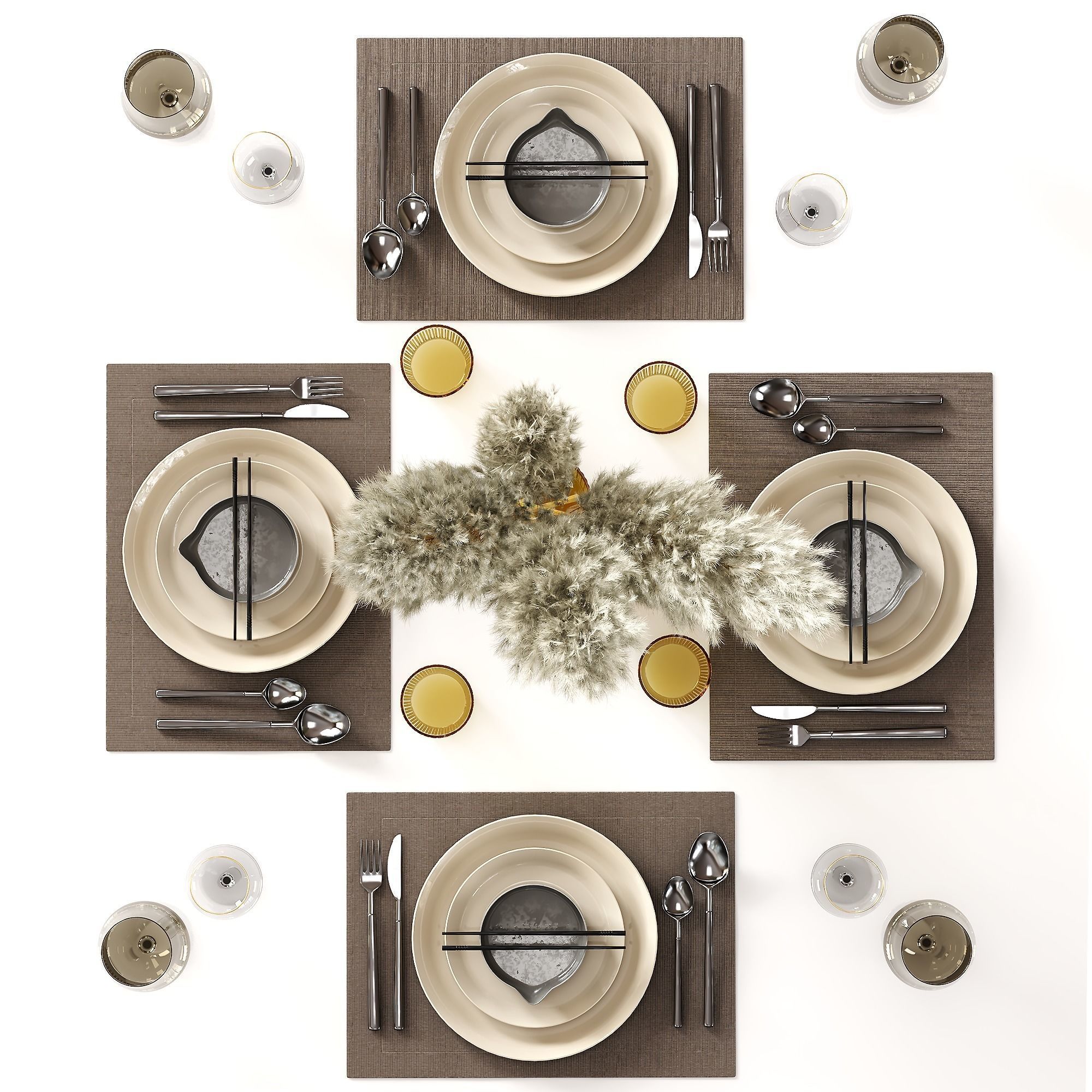 tableware set 016 3D model_2