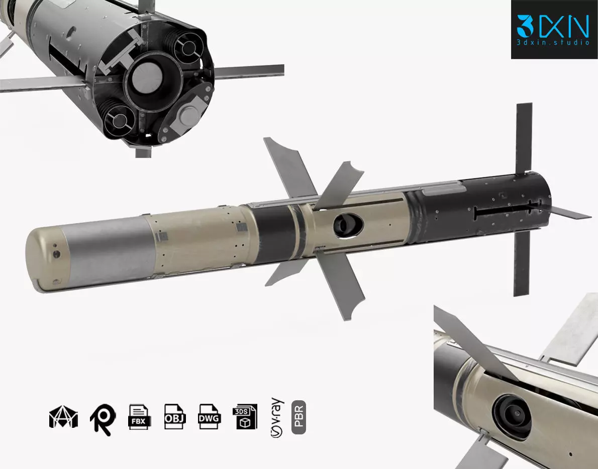 BGM 71F TOW Missile 3D model_0