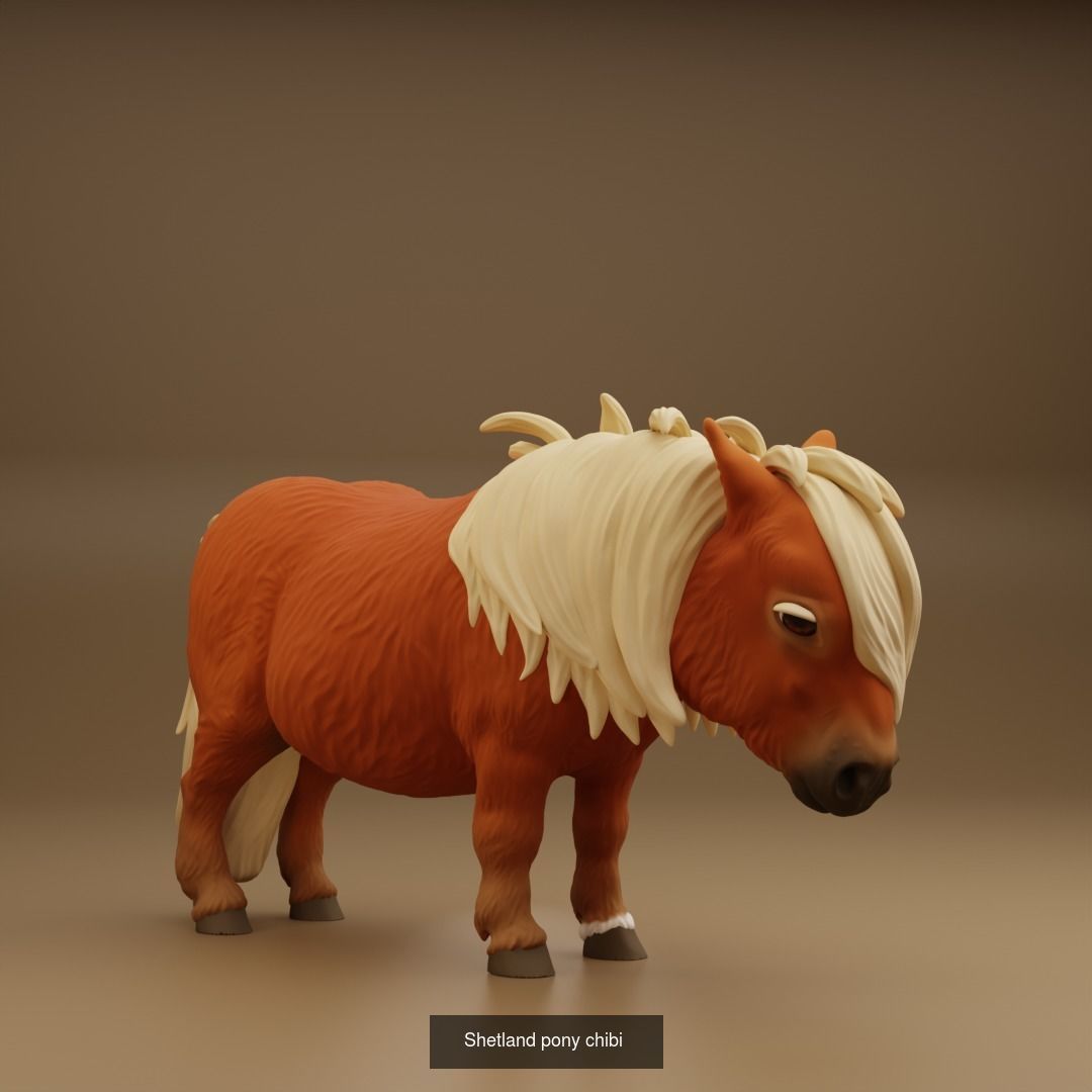 Horse Chibis 3D Model Collection_2